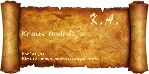Kraus András névjegykártya